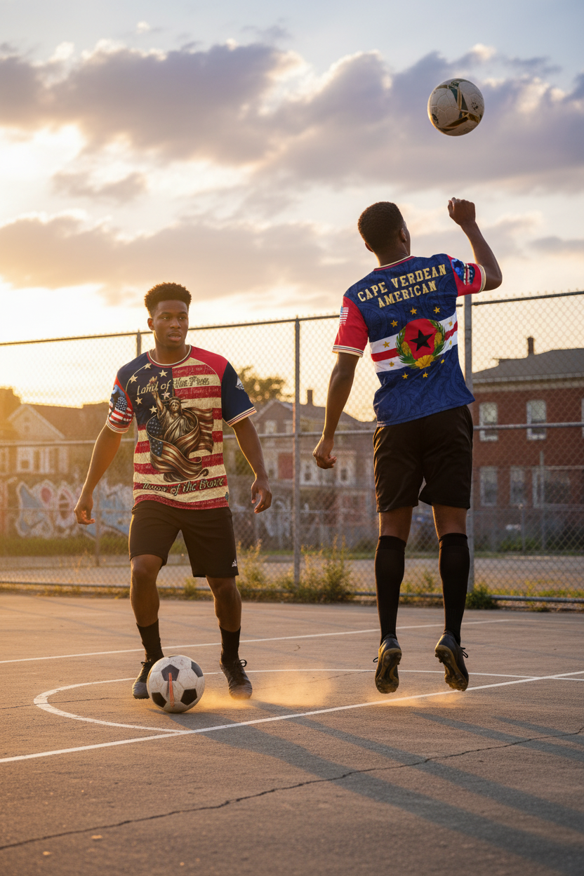 Providence soccer court lifestyle mockup - front and back