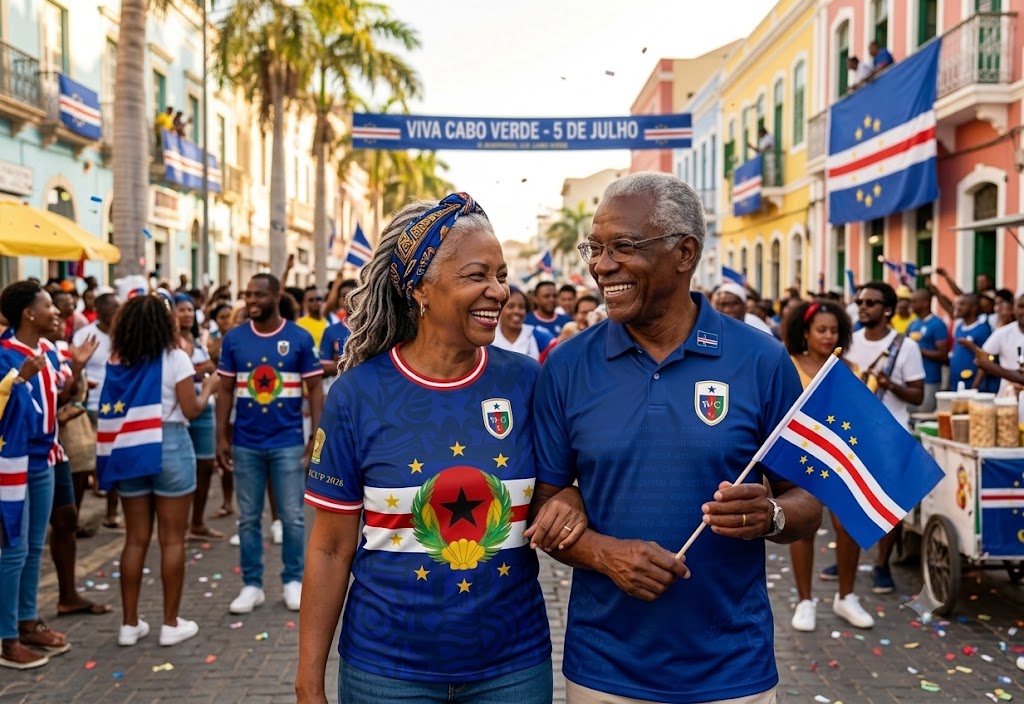 Cape Verde jersey at Viva Cabo Verde — 5 de Julho Independence celebration