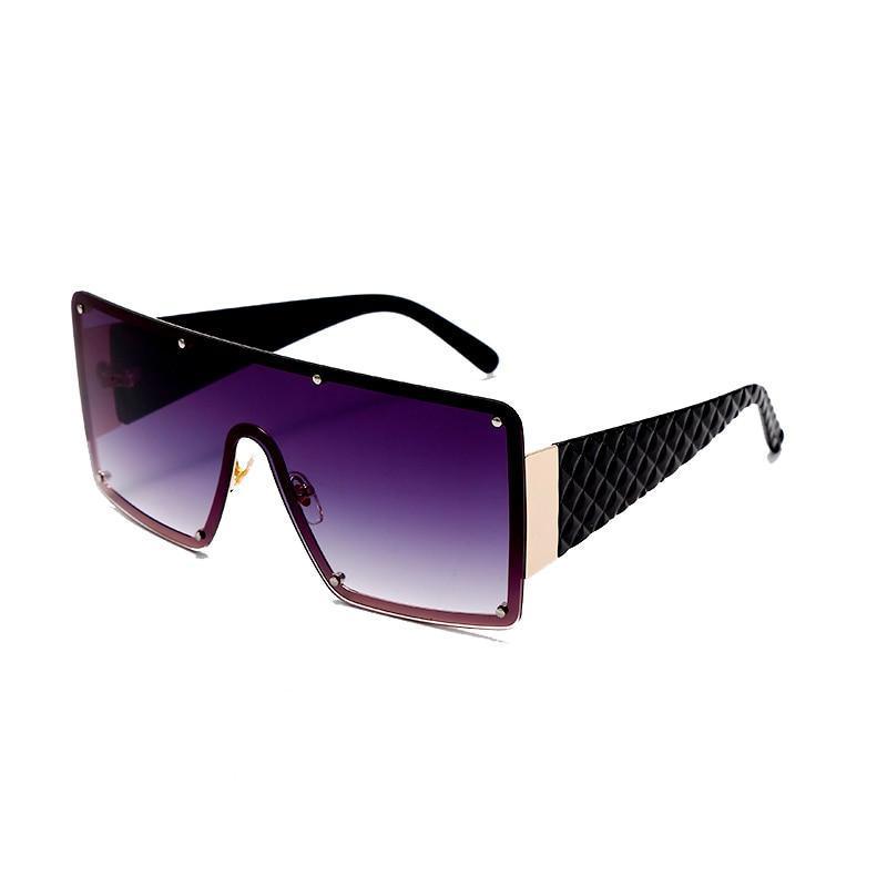 New Square Sunglasses  For Women Fashion Oversized Metal Frame Vintage Glasses Retro Gradient Colors Glass With UV400 Protection