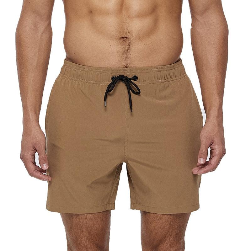 Men's Stretch Swim Trunks Quick Dry Beach Shorts With Zipper Pockets and Mesh Lining