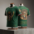 Espíritu de Aztlán Mexico heritage jersey 3D flat lay mock — front crowned eagle and back Águilas y Aztecas México 1325