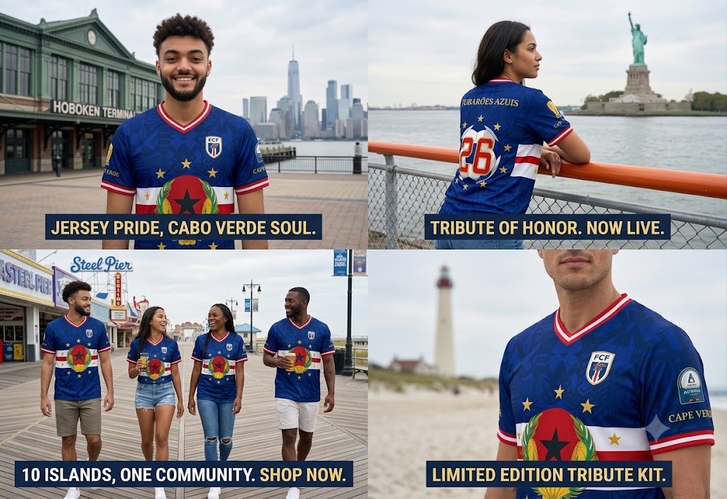 Cape Verde Soccer Jersey — Tubarões Azuis #26 | World Cup 2026 Edition