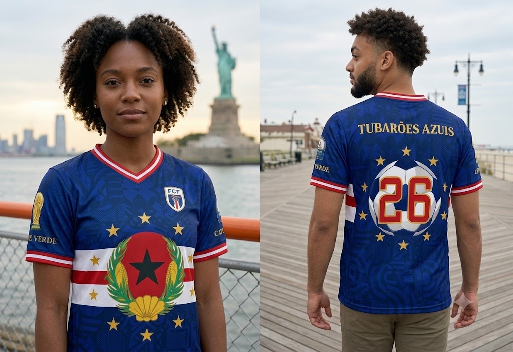 Cape Verde Soccer Jersey — Tubarões Azuis #26 | World Cup 2026 Edition