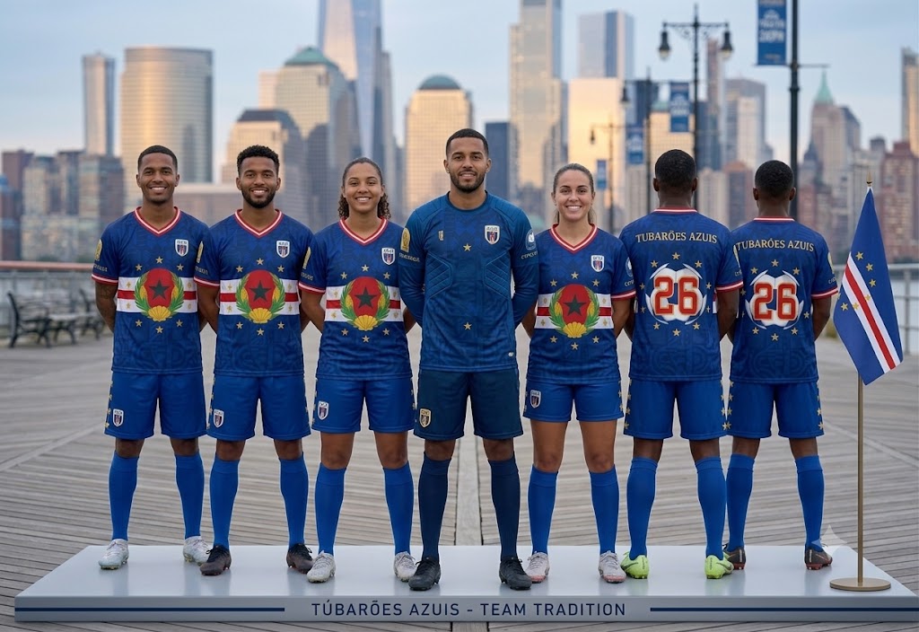 Cape Verde Soccer Jersey — Tubarões Azuis #26 | World Cup 2026 Edition