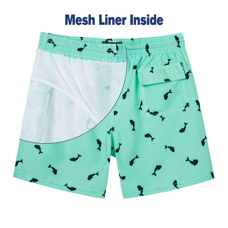 Men's Beach Shorts Boardshorts with Mesh Lining