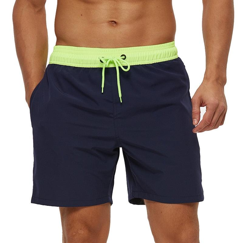Men's Stretch Swim Trunks Quick Dry Beach Shorts With Zipper Pockets and Mesh Lining