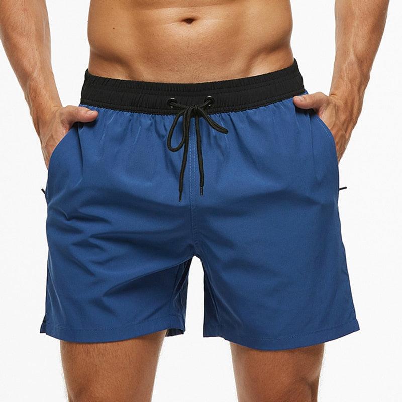 Men's Stretch Swim Trunks Quick Dry Beach Shorts With Zipper Pockets and Mesh Lining
