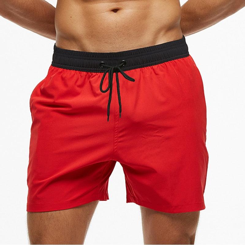 Men's Stretch Swim Trunks Quick Dry Beach Shorts With Zipper Pockets and Mesh Lining