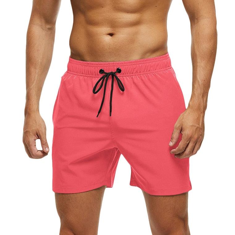 Men's Stretch Swim Trunks Quick Dry Beach Shorts With Zipper Pockets and Mesh Lining
