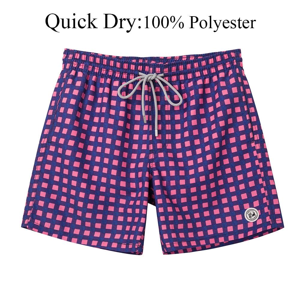 Men's Swim Shorts Quick Dry Beach Board Shorts with Mesh Lining