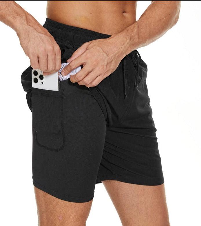 Men's Swimming Trunks with Compression Liner 2 in 1 Quick-Dry Gym Sports Shorts