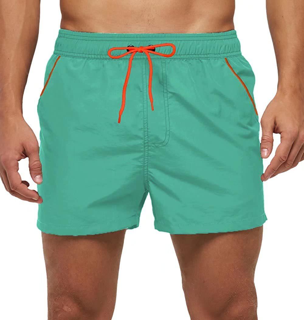 Men Swimwear Shorts Male Swimming Trunks Swimsuits Man Surf Beach Swim Sports Pants Board Mesh New Summer Men's Clothing Beach Swimming Casual with Adjustable Elastic Cord
