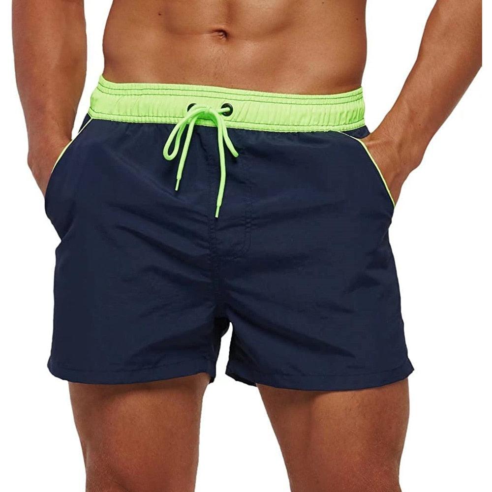 Men Swimwear Shorts Male Swimming Trunks Swimsuits Man Surf Beach Swim Sports Pants Board Mesh New Summer Men's Clothing Beach Swimming Casual with Adjustable Elastic Cord