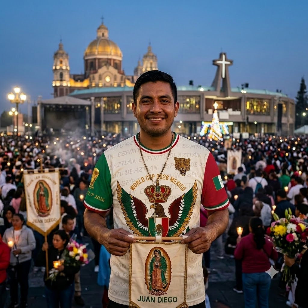 Águilas y Aztecas World Cup 2026 Mexico Jersey - Basilica de Guadalupe mockup