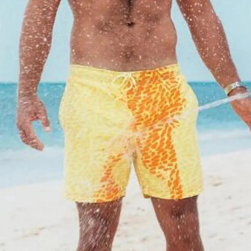 Modern Men's Summer Discoloration Swimming Trunks Magical Change Color Beach Surf Shorts Quick Dry