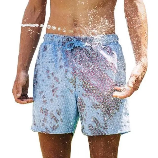 Modern Men's Summer Discoloration Swimming Trunks Magical Change Color Beach Surf Shorts Quick Dry