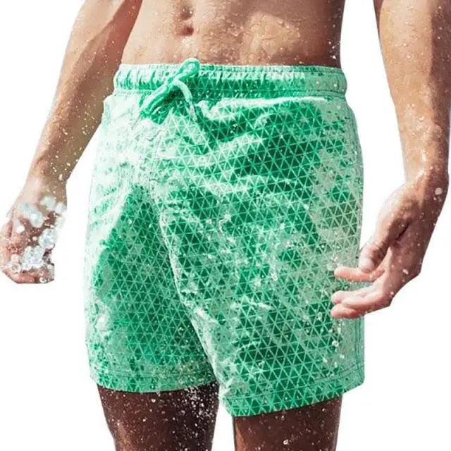Modern Men's Summer Discoloration Swimming Trunks Magical Change Color Beach Surf Shorts Quick Dry