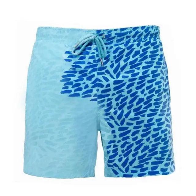 Modern Men's Summer Discoloration Swimming Trunks Magical Change Color Beach Surf Shorts Quick Dry