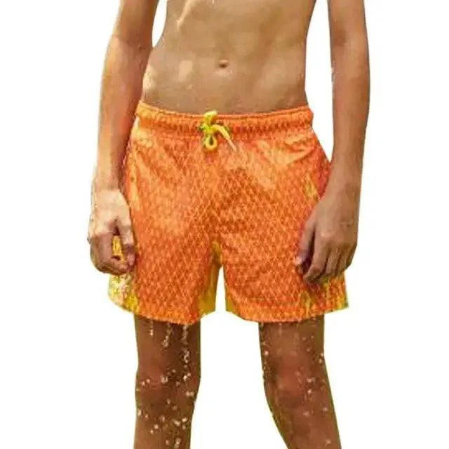 Modern Men's Summer Discoloration Swimming Trunks Magical Change Color Beach Surf Shorts Quick Dry
