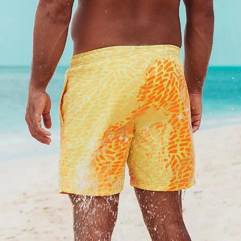Modern Men's Summer Discoloration Swimming Trunks Magical Change Color Beach Surf Shorts Quick Dry