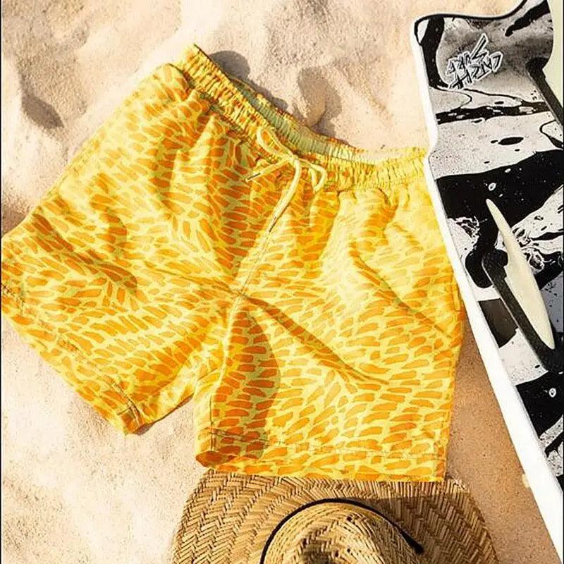 Modern Men's Summer Discoloration Swimming Trunks Magical Change Color Beach Surf Shorts Quick Dry