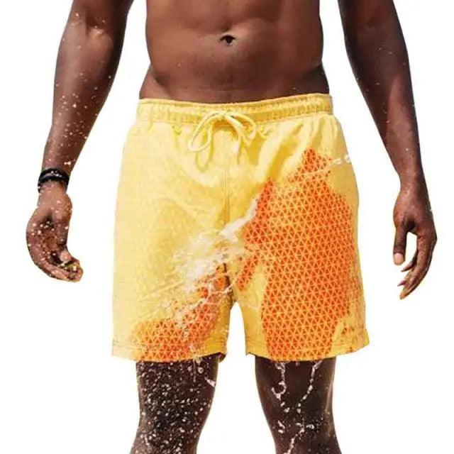 Modern Men's Summer Discoloration Swimming Trunks Magical Change Color Beach Surf Shorts Quick Dry